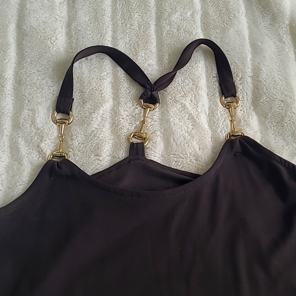 XS Boston Proper Lined Sleveless Dress with Metallic Accents